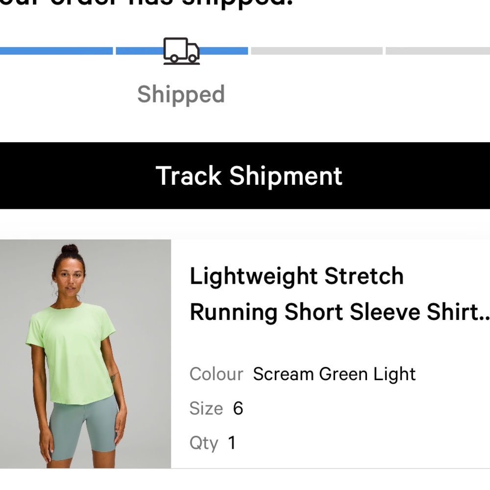Lululemon Lightweight Stretch running short sleeve shirt size 6